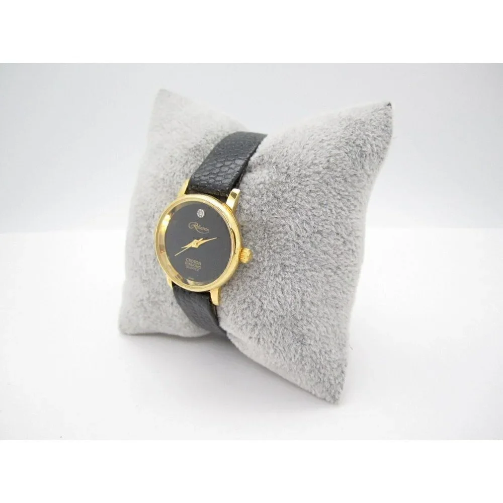 Women's Reliance Croton Diamond Quartz WR Analog 26mm Dial‎ Round Watch (F424)